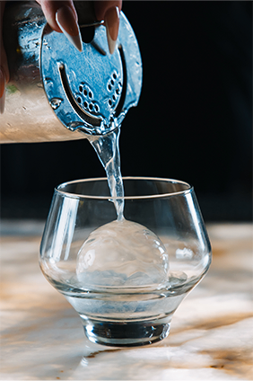 Glass with Lux Ice sphere